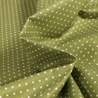 Tissu Coton enduit Little dots sur fond Vert