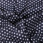 Tissu Coton enduit Mini étoiles blanches sur fond Bleu marine - Par 10 cm