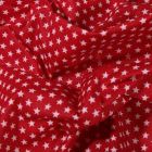 Tissu Coton enduit Mini étoiles blanches sur fond Rouge - Par 10 cm