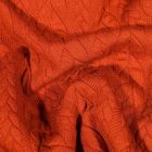 Tissu Sweat  Tresse large sur fond Rouille - Par 10 cm