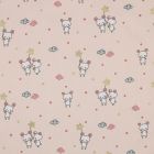 Tissu Popeline de Coton LittleBird Petites souris et étoiles sur fond Rose nude