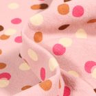 Tissu Coton lavé Confettis colorés sur fond Rose
