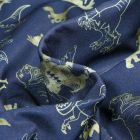 Tissu Softshell Dinosaures sur fond Bleu nuit