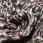 Tissu Viscose lurex Camouflages sur fond Noir