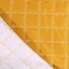 Tissu Doublure matelassée Carreaux Lurex argent sur fond Jaune moutarde - Par 10 cm
