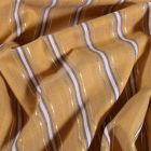Tissu Coton Rayures Lurex sur fond Jaune - Par 10 cm