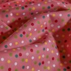 Tissu Coton imprimé LittleBird Pois vitaminés sur fond Rose - Par 10 cm