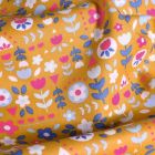 Tissu Coton imprimé LittleBird Fleurs Vintage sur fond Jaune moutarde - Par 10 cm