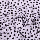 Tissu Jersey Coton Bio Pois déstructurés noirs sur fond Blanc - Par 10 cm
