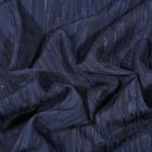 Tissu Voile lurex Rayures sur fond Bleu marine - Par 10 cm