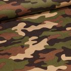 Tissu Coton imprimé Camouflages sur fond Vert kaki