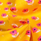 Tissu Coton imprimé LittleBird Flowers sur fond Jaune