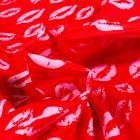 Tissu Coton imprimé Smack sur fond Rouge