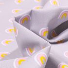Tissu Coton imprimé LittleBird Joli arc en ciel pastel sur fond Gris clair