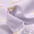 Tissu Coton imprimé LittleBird Nuages et lapins sur fond Gris