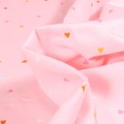 Tissu Coton imprimé Mini cœurs sur fond Rose pâle