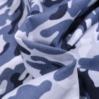 Tissu Velours milleraies Camouflages sur fond Bleu