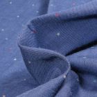Tissu Chambray léger Pointillés multicolores sur fond Bleu foncé