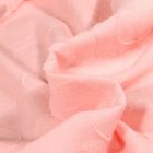 Tissu Voile de Coton Cœurs effet plumetis sur fond Rose