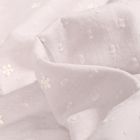 Tissu Plumetis Coton Petites fleurs brodées sur fond Gris clair