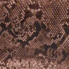 Tissu Mousseline Motif serpent et feuilles Or - Par 10 cm