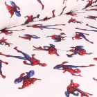 Tissus Velours d'ameublement sous licence Spiderman sur fond Blanc cassé