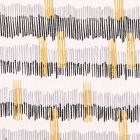 Tissu Coton Imprimé Frou-Frou Tokyo noir, gris, beige et moutarde sur fond Blanc - Par 10 cm