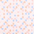 Tissu Coton Imprimé Frou-Frou Lisbonne beige, rose et bleu sur fond Blanc - Par 10 cm
