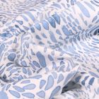 Tissu Coton imprimé Frou-Frou Faune bleu ciel sur fond Blanc