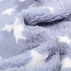 Tissu Fausse fourrure Doudou réversible Etoiles sur fond Bleu lavande