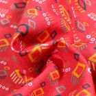 Tissu Coton MC Fabrics Losanges abstraits sur fond Rouge