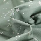 Tissu Coton imprimé Under the star sur fond Vert d'eau