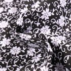 Tissu Coton MC Fabrics Fleurs pensée sur fond Noir
