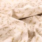 Tissu Coton imprimé Bio Motifs noël dorés sur fond Blanc cassé