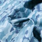 Tissu Coton MC Fabrics Têtes de morts camouflage sur fond Bleu