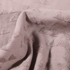 Tissu Jersey Coton Triangles en relief sur fond Taupe - Par 10 cm