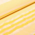 Tissu Jersey polyviscose Rayures texturées jaune sur fond Blanc - Par 10 cm