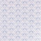Tissu Toile de jute Grande écailles bleu sur fond Blanc cassé - Par 10 cm