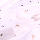 Tissu Jersey Coton Couronne métallisée et pois sur fond Blanc