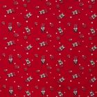 Tissu Coton imprimé Dog Noël sur fond Rouge