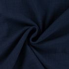 Tissu Double gaze aspect lin uni Bleu marine