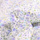 Tissu Popeline de coton Sweet Flower Mathilde Mauve sur fond Blanc