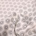 Tissu Coton imprimé Soleils stylisés sur fond Ecru - Par 10 cm