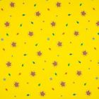 Tissu Jersey Coton imprimé Fleurs et feuilles multicolores sur fond Jaune vif - Par 10 cm