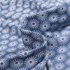 Tissu Jersey Coton Camille Soleils sur fond Bleu denim