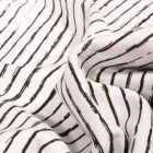 Tissu Jersey Coton Rayures destructurées sur fond Blanc