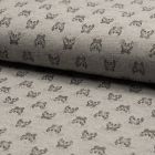 Tissu Jersey Piqué de coton spécial Polo Crabes Noir sur fond Gris clair - Par 10 cm