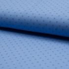 Tissu Jersey Piqué de coton spécial Polo Losange de pois Noir sur fond Bleu   - Par 10 cm