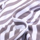 Tissu Jersey Coton Stripe sur fond Gris