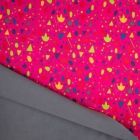 Tissu Softshell envers Polaire Formes géométriques Multicolores sur fond Rose Fuchsia - Par 10 cm
